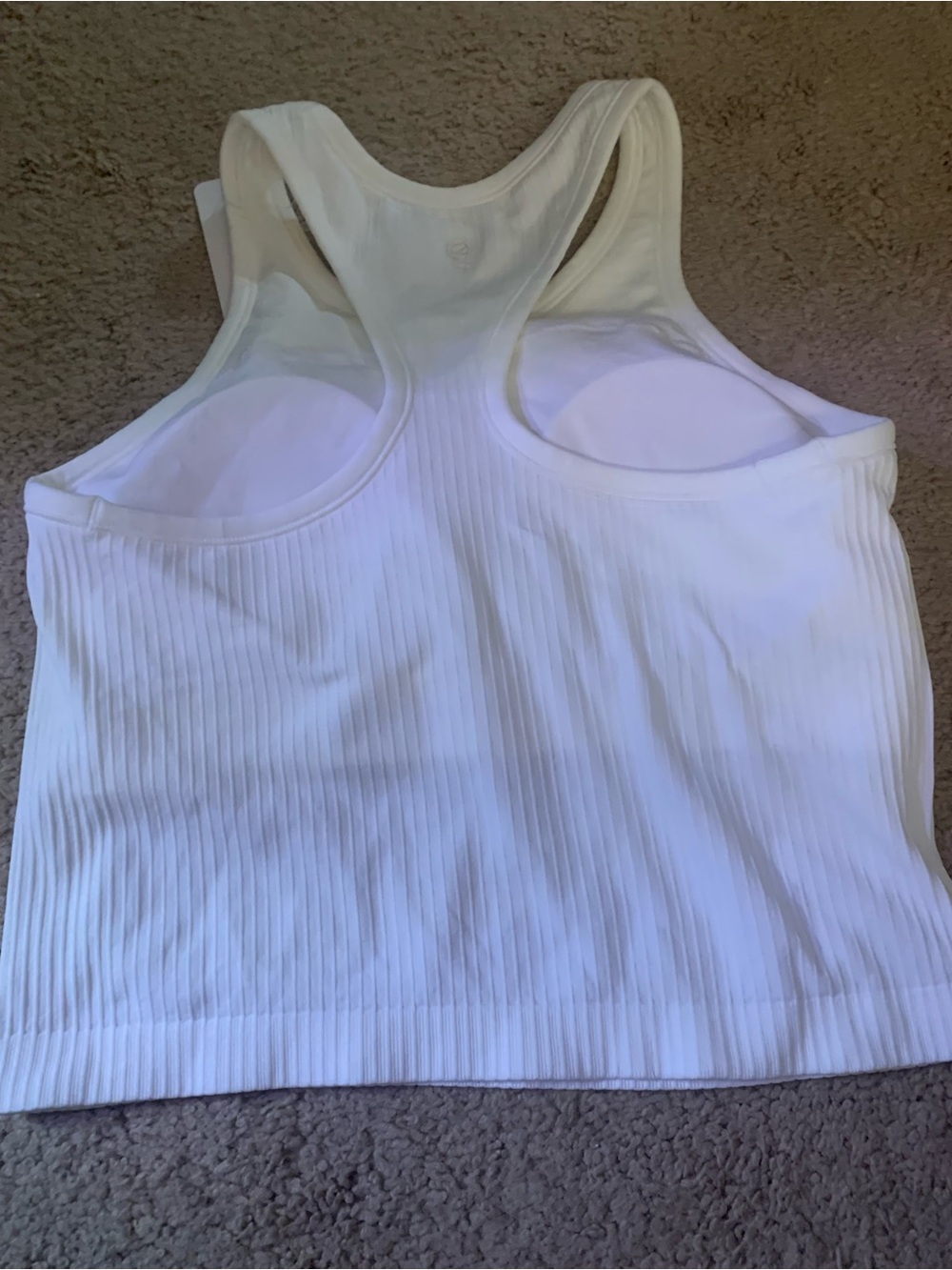 CRZ YOGA White Ribbed Racerback Crop Tank - Picture 2 of 3
